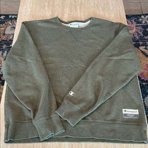 Champion Classic Crewneck Olive Athletic Sweatshirt